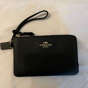 Small Coach clutch wallet with wrist strap